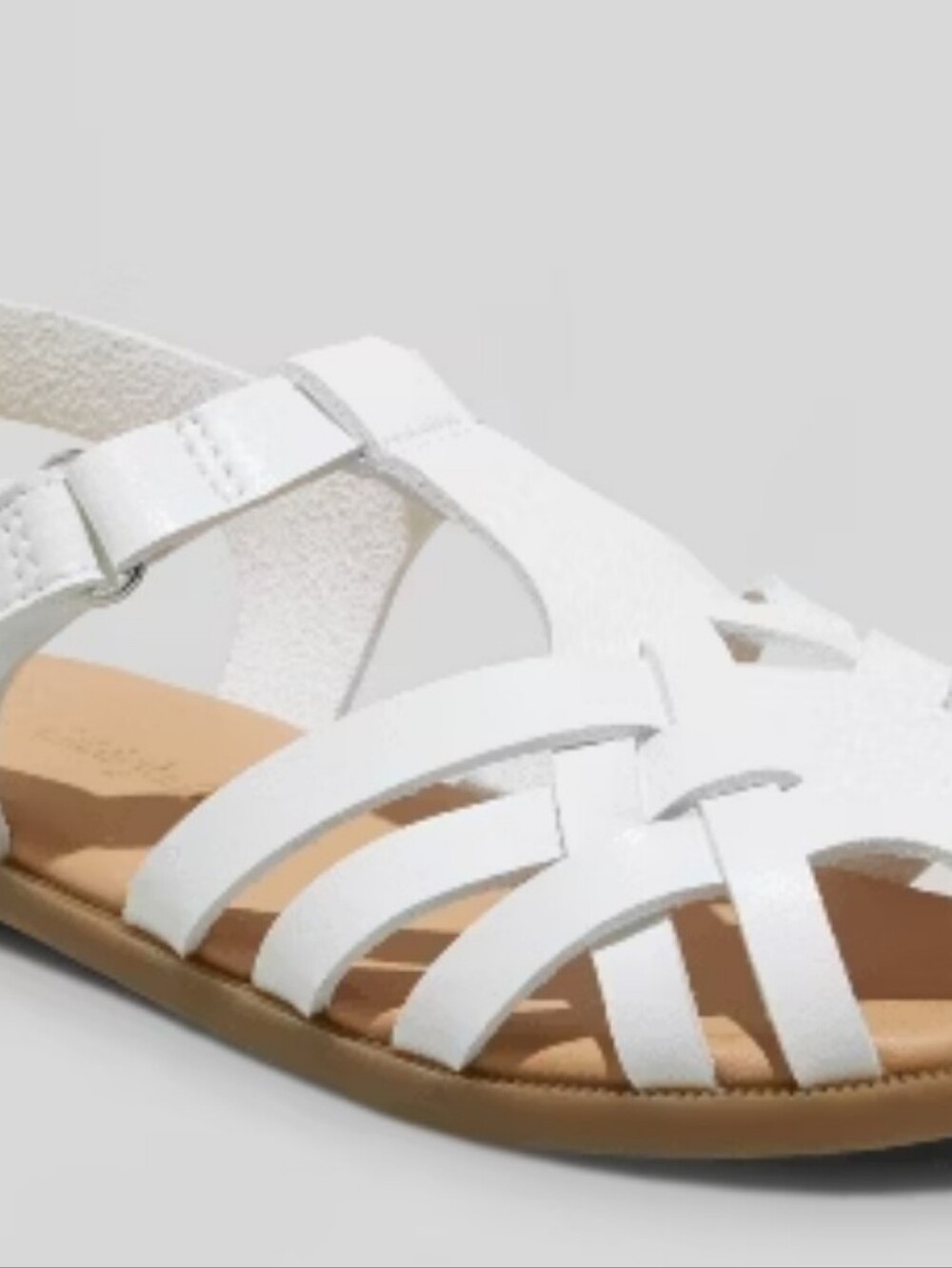 Cat & Jack White Girls' Woven Peep-Toe Sandals - Picture 2 of 4